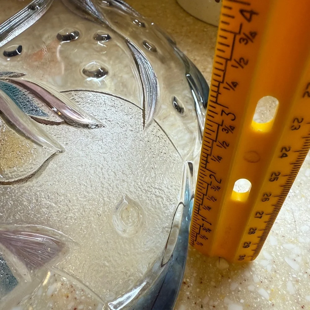 Mikasa Vintage Tropical Key Largo Glass Plate Fish Design 15 inch Blue and Gold